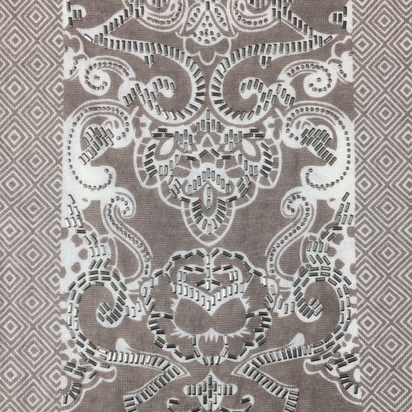 Chico's Gray White Mystic Scroll Athena Pullover Sweater Womens 1‎ Medium Beaded - Picture 8 of 12